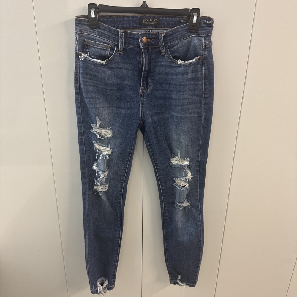 JUDY BLUE Skinny Fit Distressed Stretch Jeans JB82147MD Women's Size 7/28